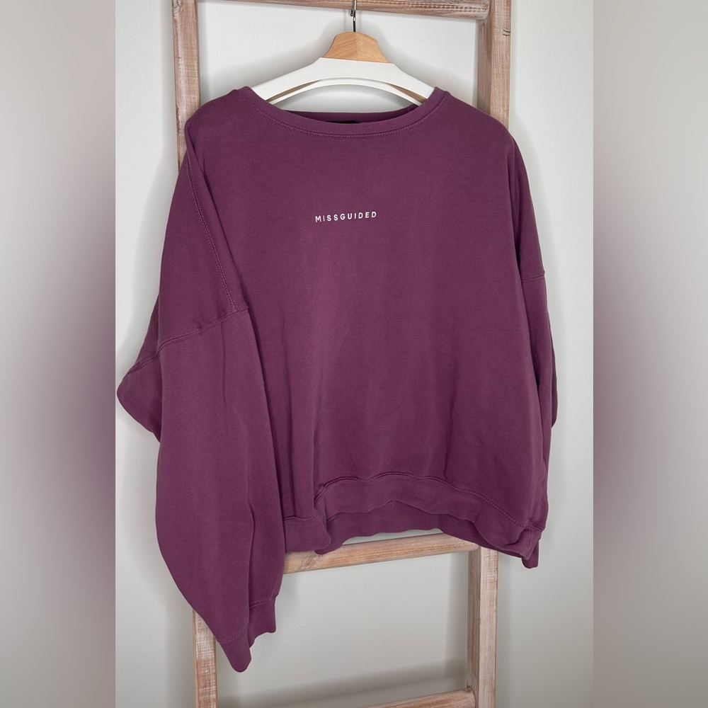 Purple/berry Missguided Crewneck sweatshirt